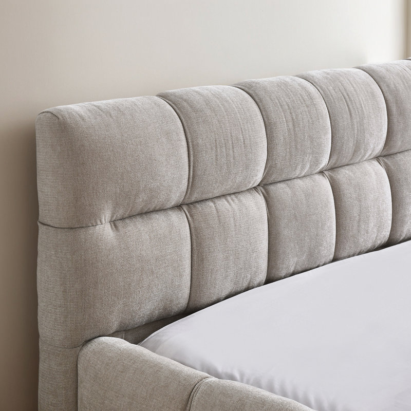 Cadre de lit tapissier, Beige, Grand lit