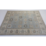 Hand Knotted Wool Geometric Shapes Area Rug