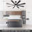 72“ 8-blade Ceiling Fan with Light and Remote, 6-Speed Quiet Reversible DC Motor, 3CCT LED Light, Modern Ceiling Fan for Living Room, Black/Walnut Finish