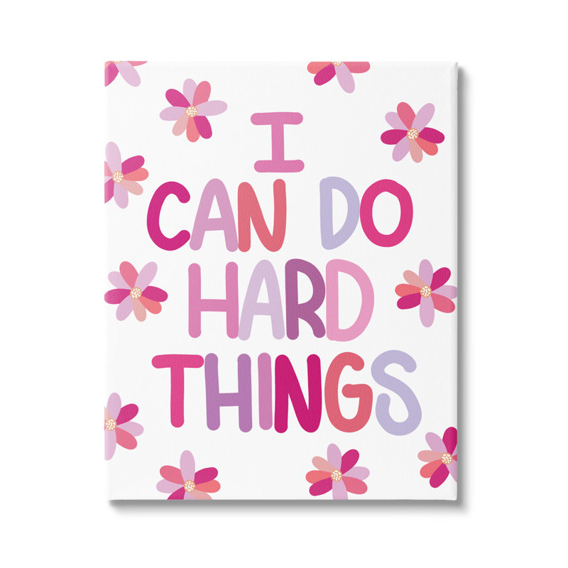 «I Can Do Hard Things», art floral sur toile tendue XXL par Emily Cromwell, Toile tendue, L 16 po x H 20 po