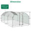 Grand poulailler en métal avec acier galvanisé et toit pour ferme imperméable. Spacieux poulailler. 9,84 pi x 19,68 pi x 6,56 pi. Porte verrouillable. Housse. Conception sans rendez-vous. Fabrication-2140538665