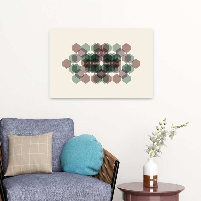 Art contemporain abstrait géométrique, H 16 po x l 24 po