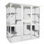 Mignon petit chalet pour animaux de compagnie, maison en bois blanche avec cage à chat