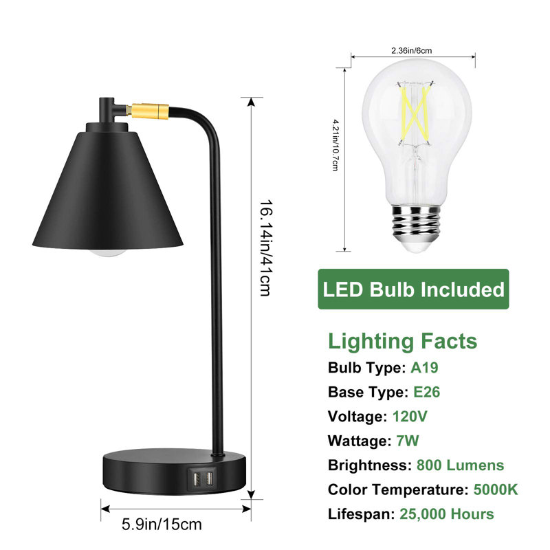 Kenhorst Metal USB Desk Lamp