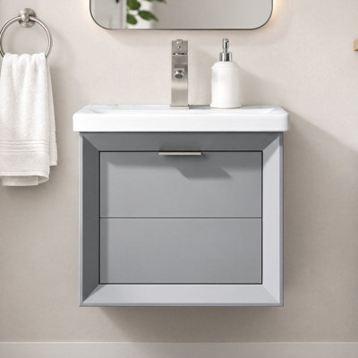 Draven 20'' Modern Wall-Mounted Single Bathroom Vanity with Ceramic Top