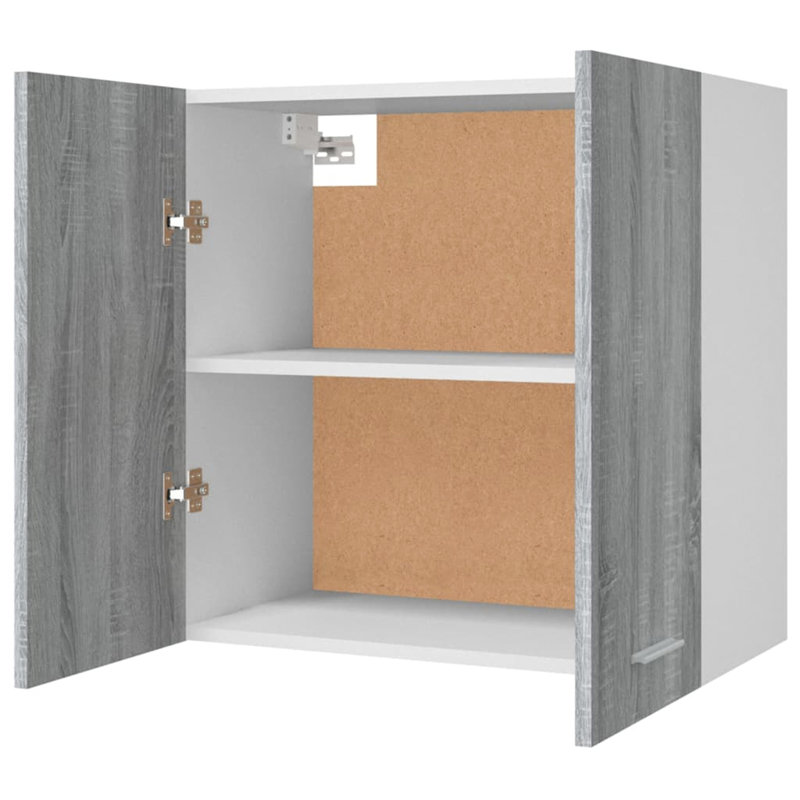 Black Hanging Glass Cabinet 60X31x60 Cm, Grey Sonoma