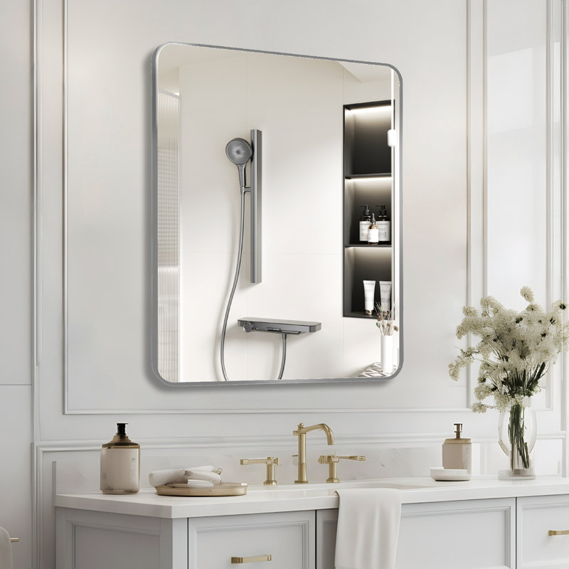 Miroir mural de salle de bain 30 "x 36", Argent
