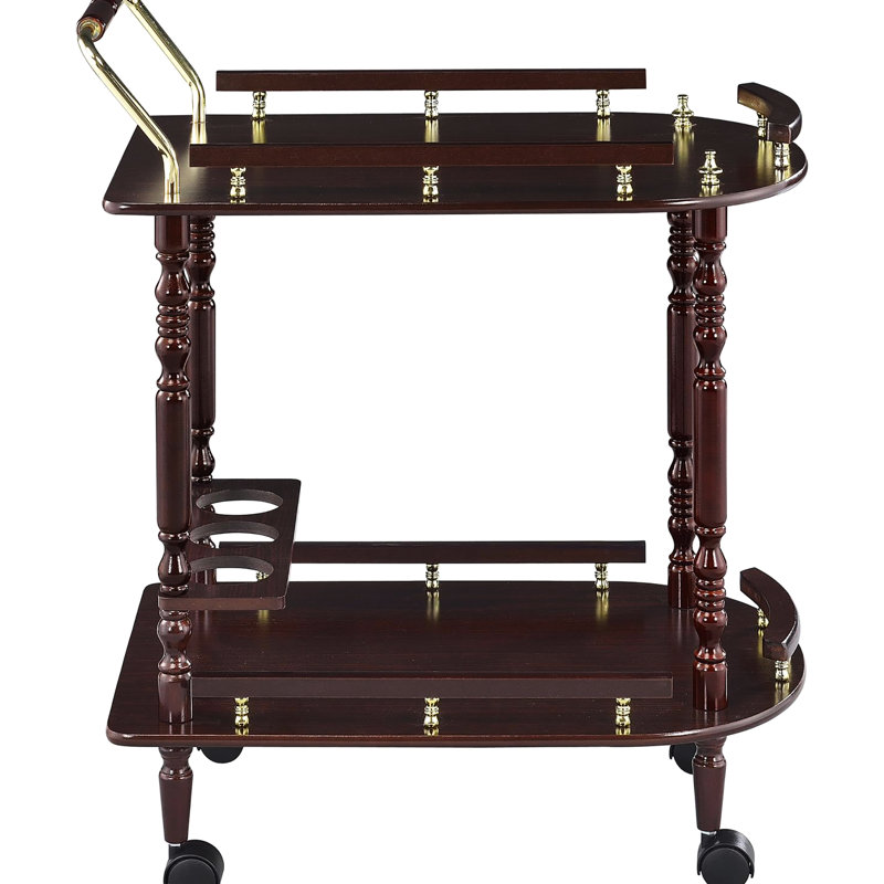 Classy Dining Room Serving Cart In And Brass With Stylish Design Stately 2-Shelf For A