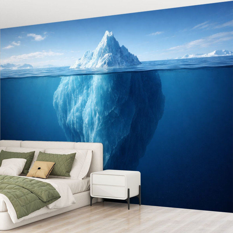 Adhésif mural amovible auto-adhésif et amovible Iceberg, L 144 po x l 100 po