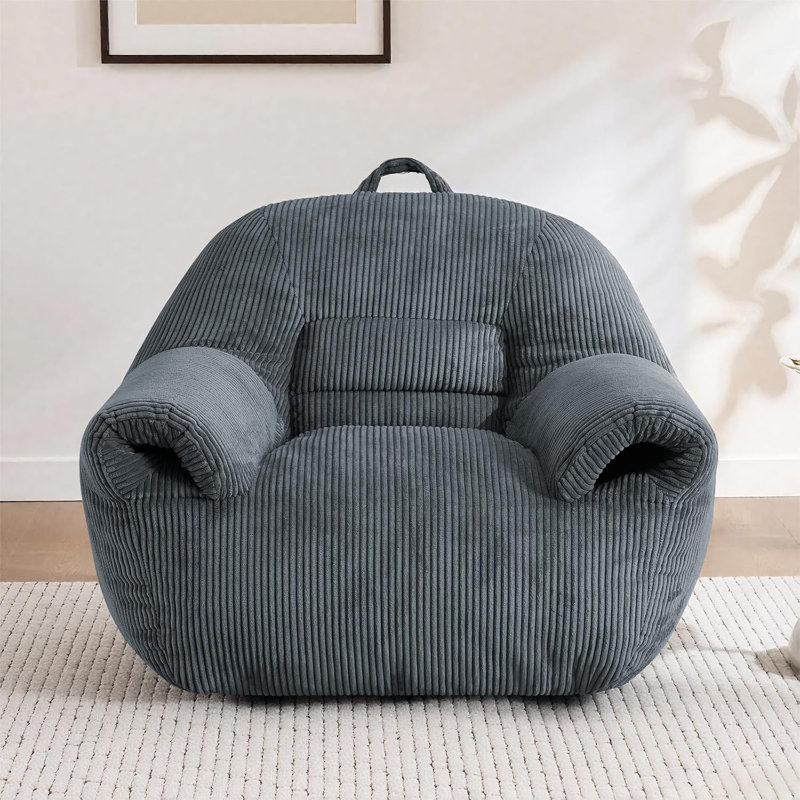 Bean Bag Chair For Adults, Blue Corduroy