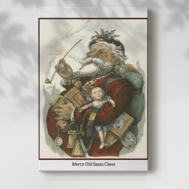 «Merry Santa» sur toile, H 18 po x l 12 po x P 1,5 po