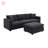 Convertible L-Shaped Sectional Sofa with Ottoman, Durable Iron Frame and Comfortable Polyester Upholstery for Modern Living Spaces.-1936267326