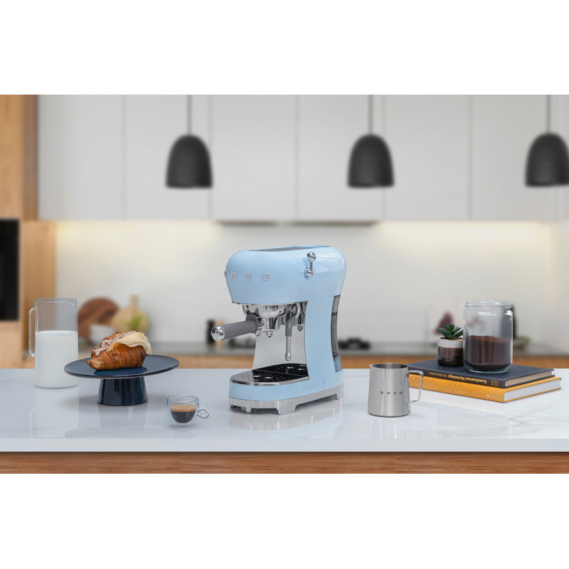 Manual Espresso Machine, Pastel Blue