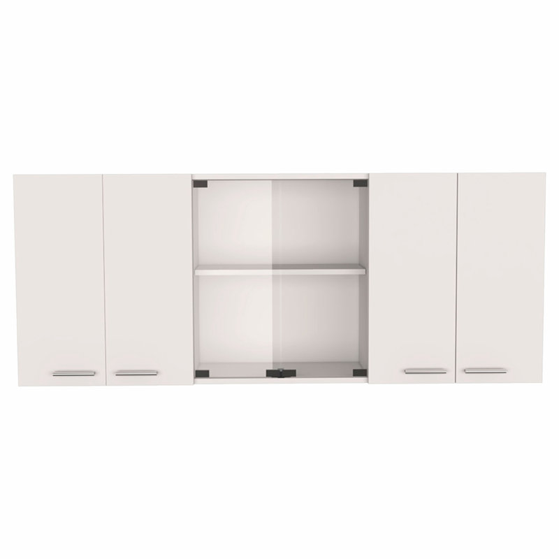 Armoire murale Superior Peoria, quatre étagères intérieures, fini wengé noir, Black