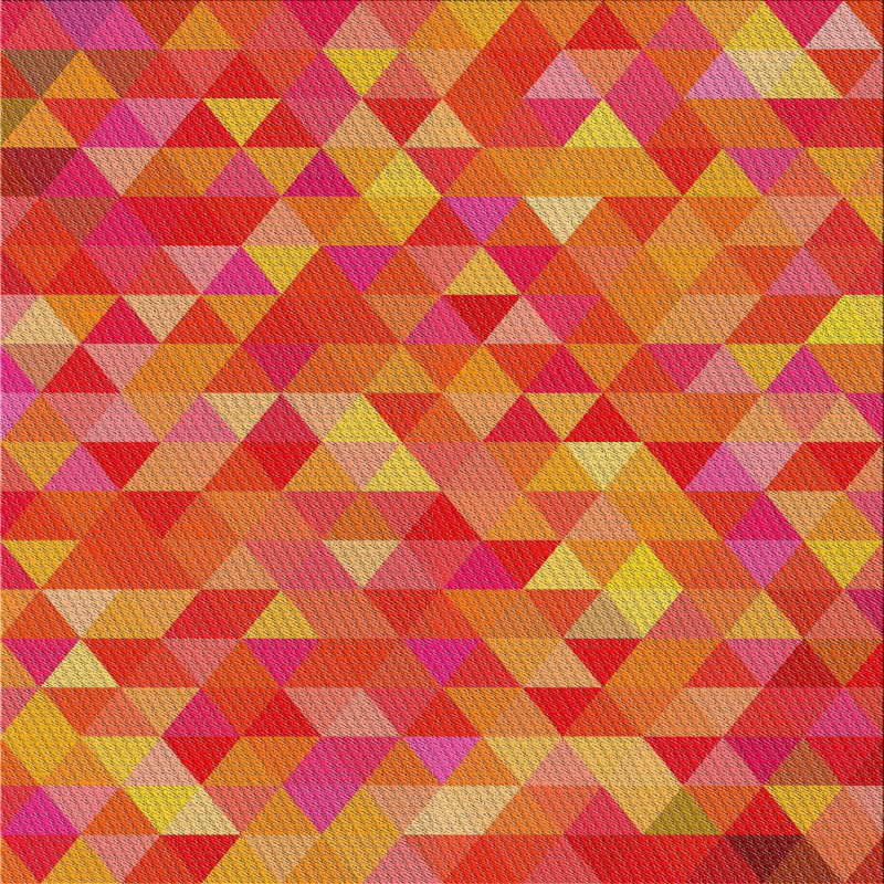 Tapis décoratif orange à motif géométrique Sauceda, Carré 6 pi