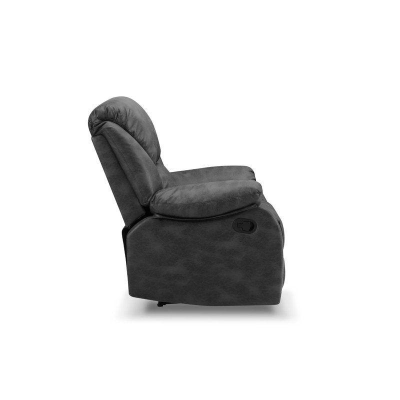 Rivka 2 Seater Faux Leather Reclining Sofa, Black