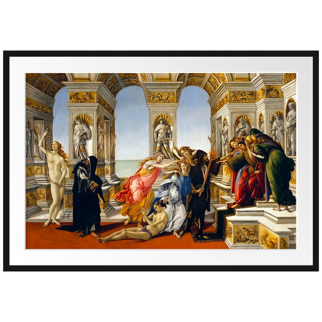 Gerahmter Kunstdruck The Slander of Apelles von Sandro Botticelli