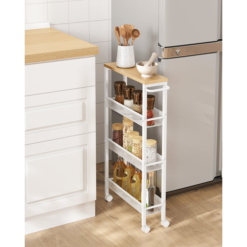 Aftab Kitchen Cart, Oak/White