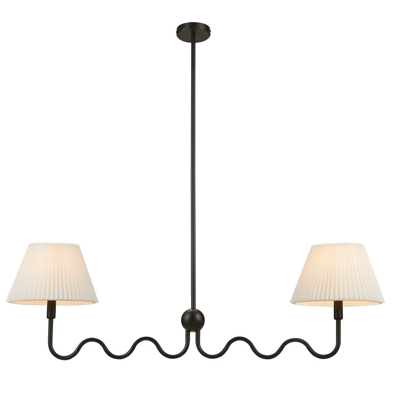 Luminaire suspendu en laiton Wave Squiggle, Noir satiné