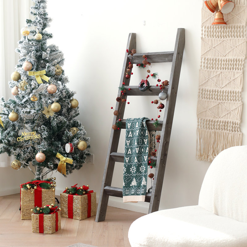 Échelle de couverture en bois 57 po, Gris