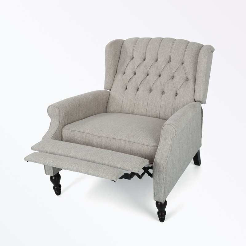 Mattice Upholstered Recliner, Light Gray Duplicate