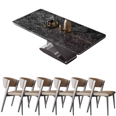 Modern simple rectangular home dining table sets