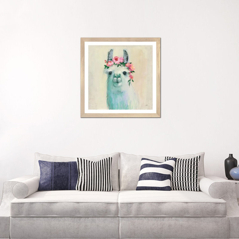 Impression, H 24 po x l 24 po x P 1 po, Blanc, Papier avec cadre beige