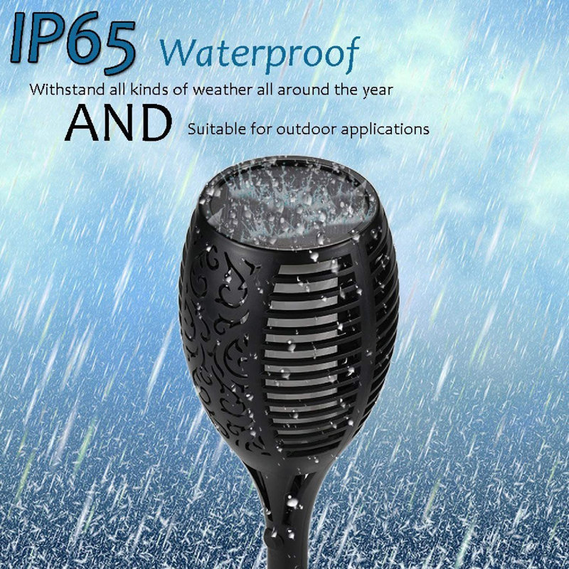 WBM Smart Solar Lights, Waterproof Flickering Flame LED Solar Night Light