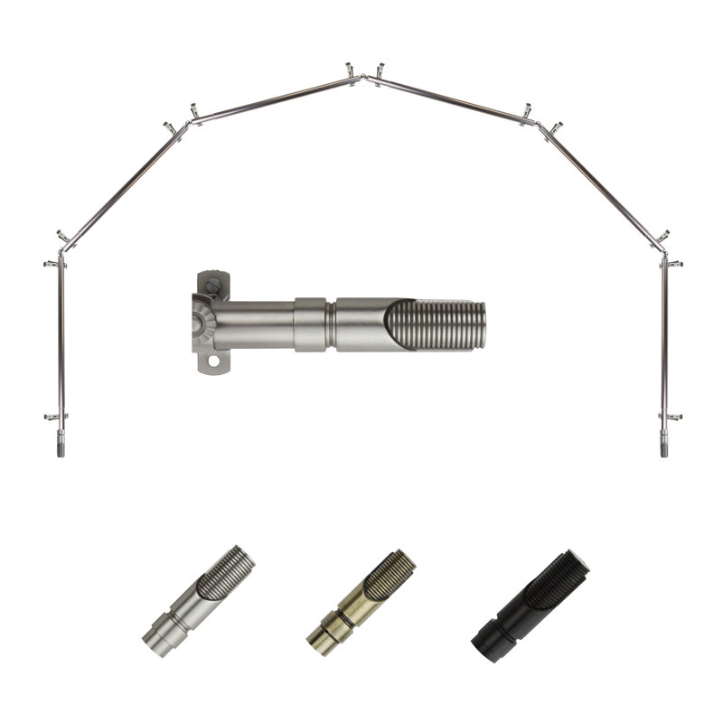 Tringle à rideaux simple réglable 28 "à 48" 0,81 "à baie vitrée, Nickel satiné, 18 po - 28 po (chaque côté)