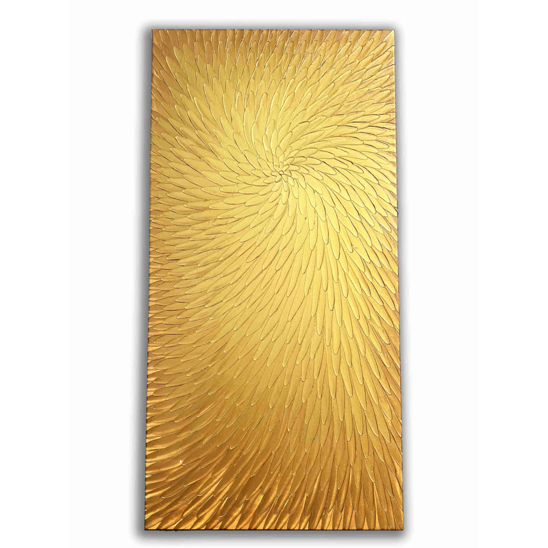 " Golden Radiance Textured Canvas ", 27.5" H x 55" W x 1.5" D