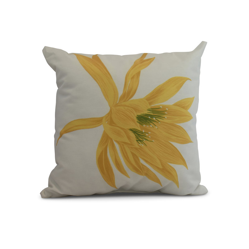Cuban Flare Floral Reversible Throw Pillow, Yellow, 26" x 26"