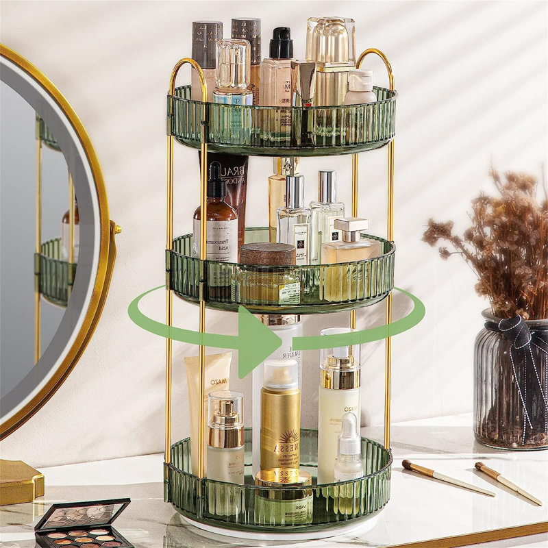 Ayushi Plastic Makeup Organiser, Green