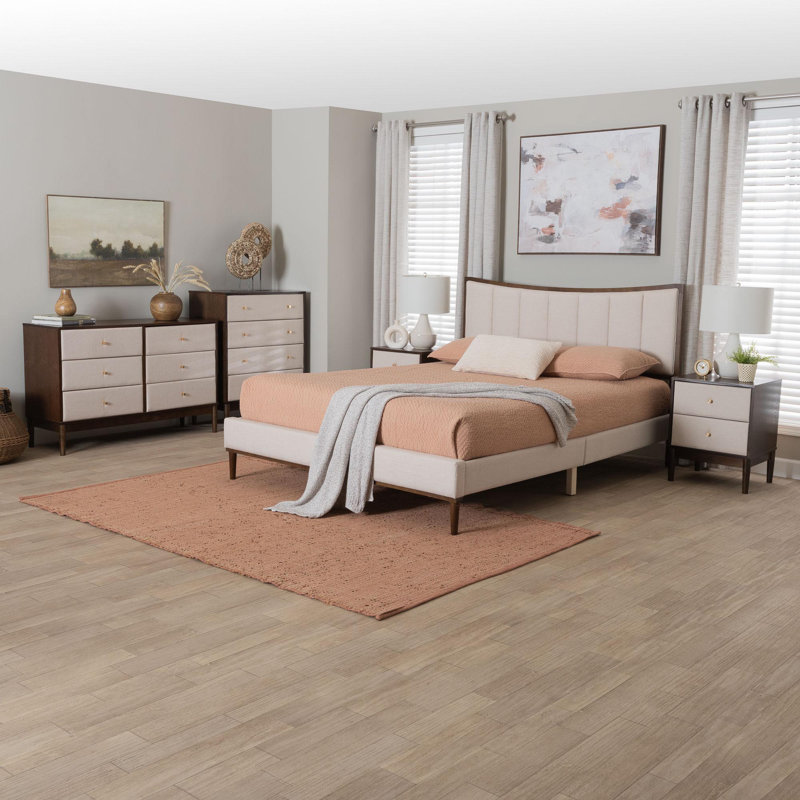 Ensemble de chambre à coucher 5 pièces pour grand lit Allenport Baxton Studio Nikolai