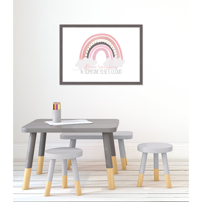 Être un arc-en-ciel, H 24,5 po x l 34,5 po x P 0,63, Encadré gris