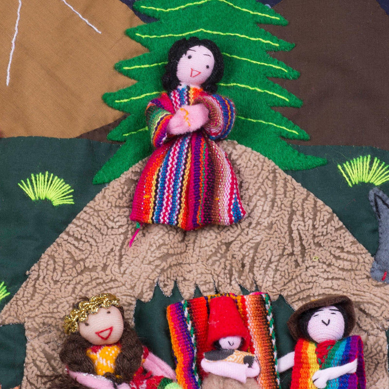 Suspension murale pérou crèche arpillera