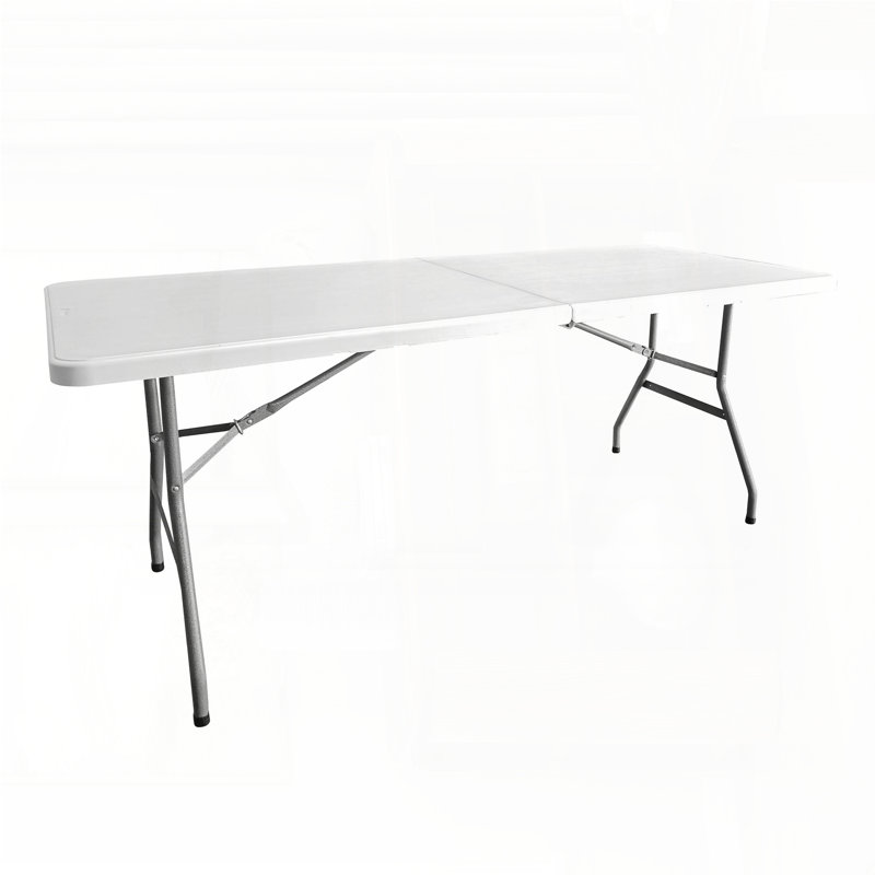 Table pliante 6 pi avec poignée facile à transporter - blanc granit