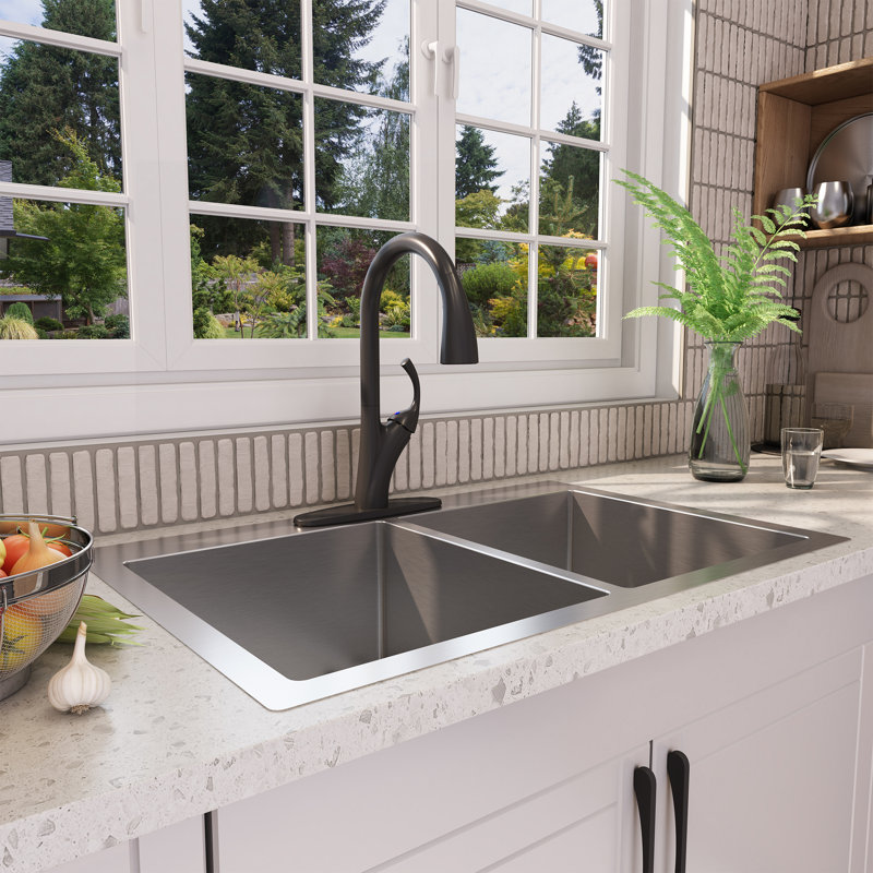 Boyel Living Pull Down Spray Kitchen Faucet, Matte Black