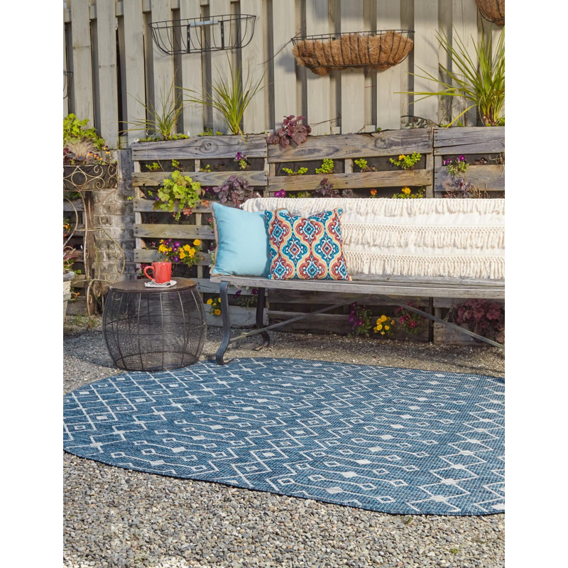 Outdoor Preen Area Rug Lakeside Color, Oval 4' x 6'