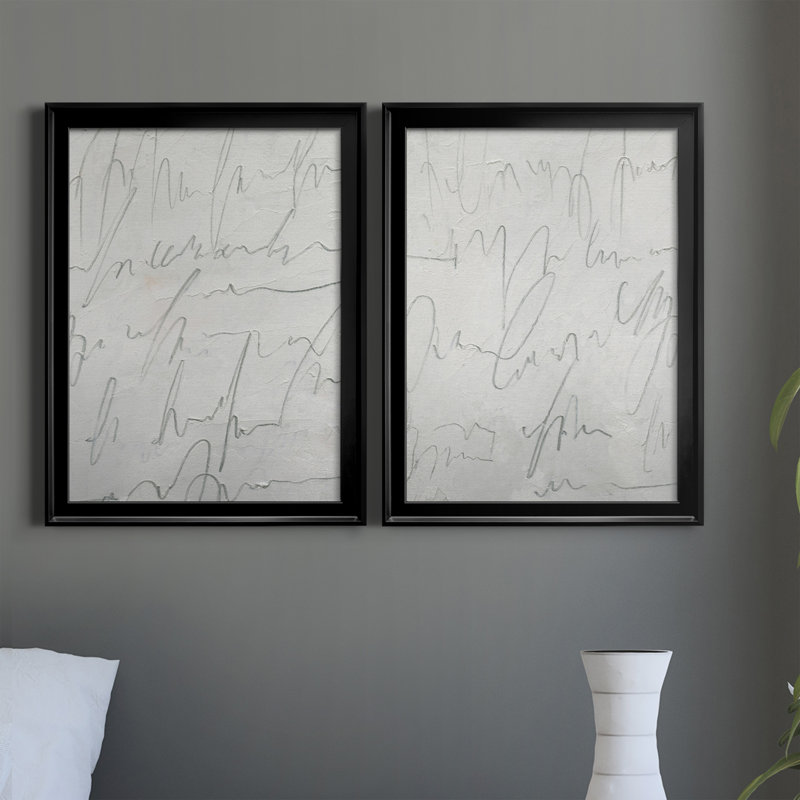 Scrabble I - ensemble de 2 reproductions d'art sur toile, Noir, H 24,5 po x l 18,5 po x P 1 po