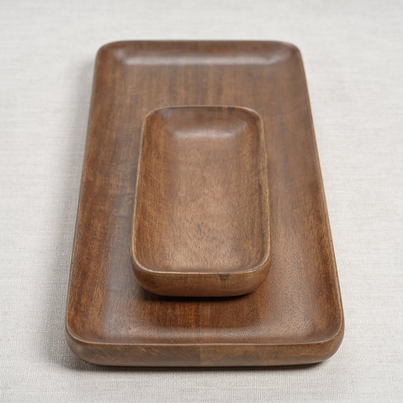 Pottsville Obira Wood Tray, 1" H x 9" W x 3.5" D