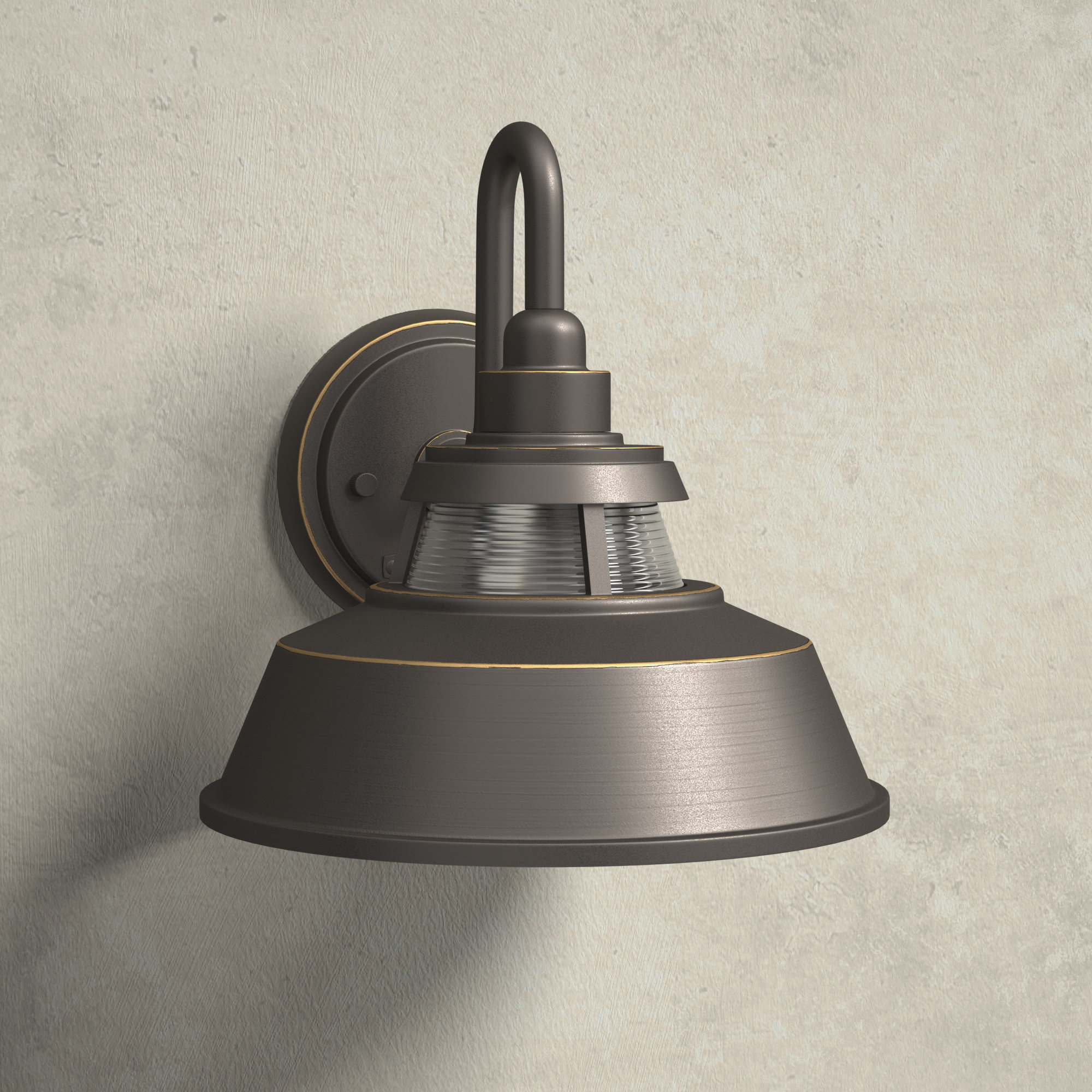 Calum Single Light Bell Outdoor Aluminum Wall Light, Oil Rubbed Bronze, 11.5" H x 14" W x 24" D