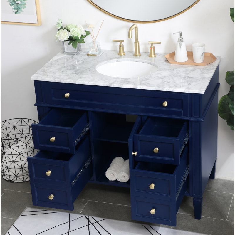 Ensemble de meuble-lavabo simple 42 po Rivers, Bleu