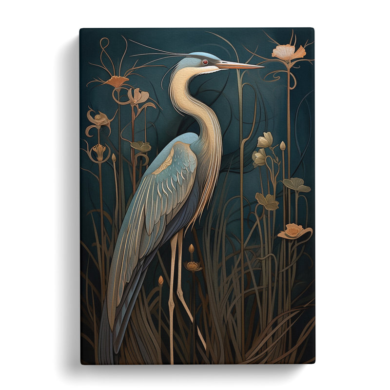 Heron - No Frame Print, 76cm H x 50cm W x 3cm D