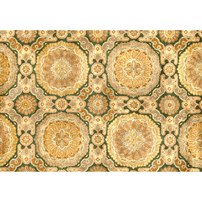 Tapis vert noué à la main de haute qualité