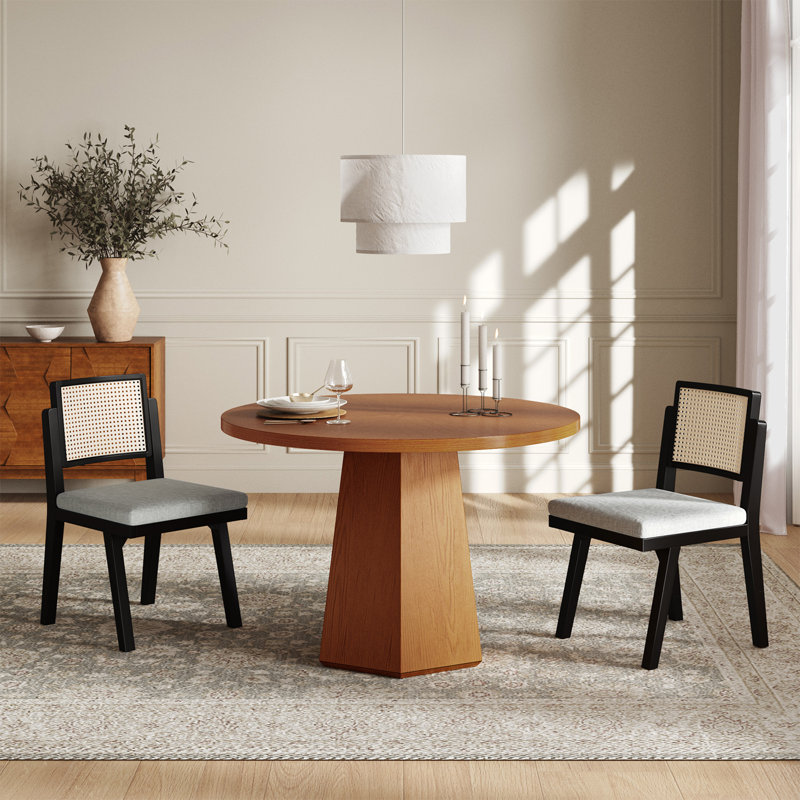 Stuart 3-Piece Rattan Dining Set, Black