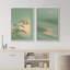 «Minimalist Green Toned Nature & Sunset Duo Art», reproduction d'art sur toile encadrée 2 pièces-120667276-120667279