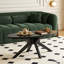 Table basse de bureau, table basse en bois de 47 po avec cadre en bois, table basse ovale pour le salon, la chambre à coucher, plateau de table et cadre noir de 47 po