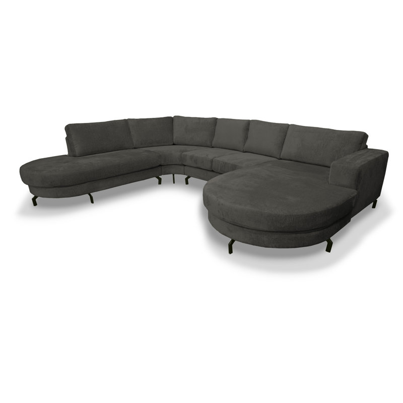 6 Seater Corner Sofa , Charcoal, Left Hand Facing