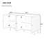 Buffet moderne de 58 pouces de large avec portes à motif ondulé, armoire de rangement de 32 po de hauteur avec tablettes réglables et poignées en métal, blanc-1522250848