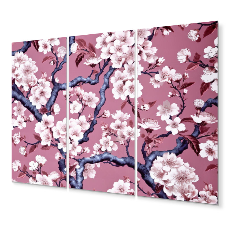 Ensemble de 3 décorations murales Cherry Blossum